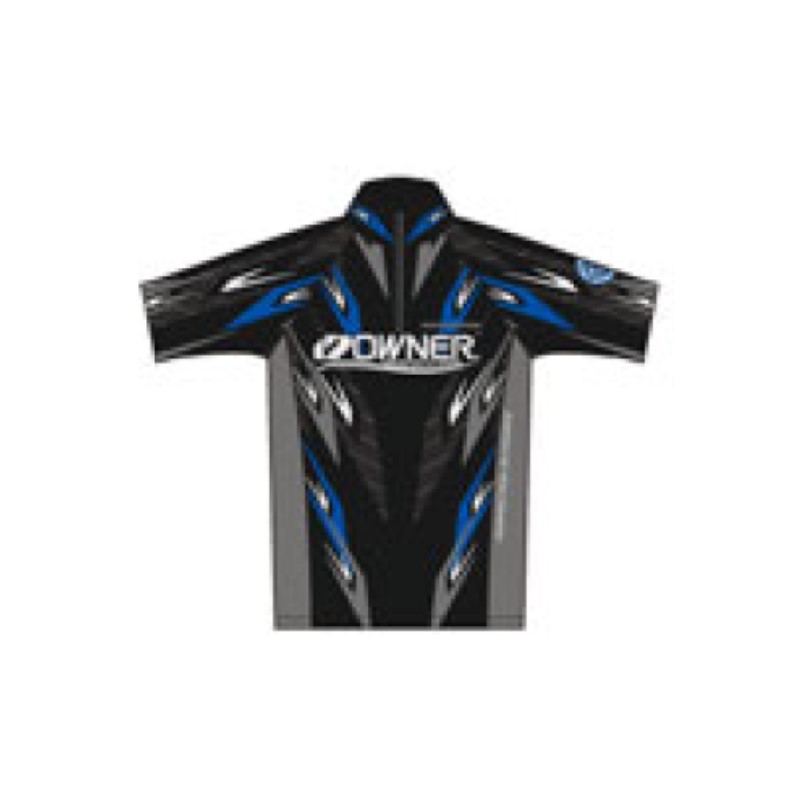 オーナー　半袖ストレッチシャツ M ブラック/ブルー　【釣具　釣り具】