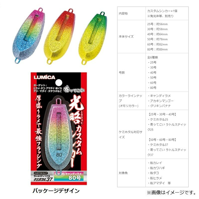 ルミカ　A20353 寄ってこい 光略カスタムシンカー 厚盛ラメ 60号 キャンディラメ　【釣具　釣り具】 fto-r-10247370 釣具のFTO サンプル画像3