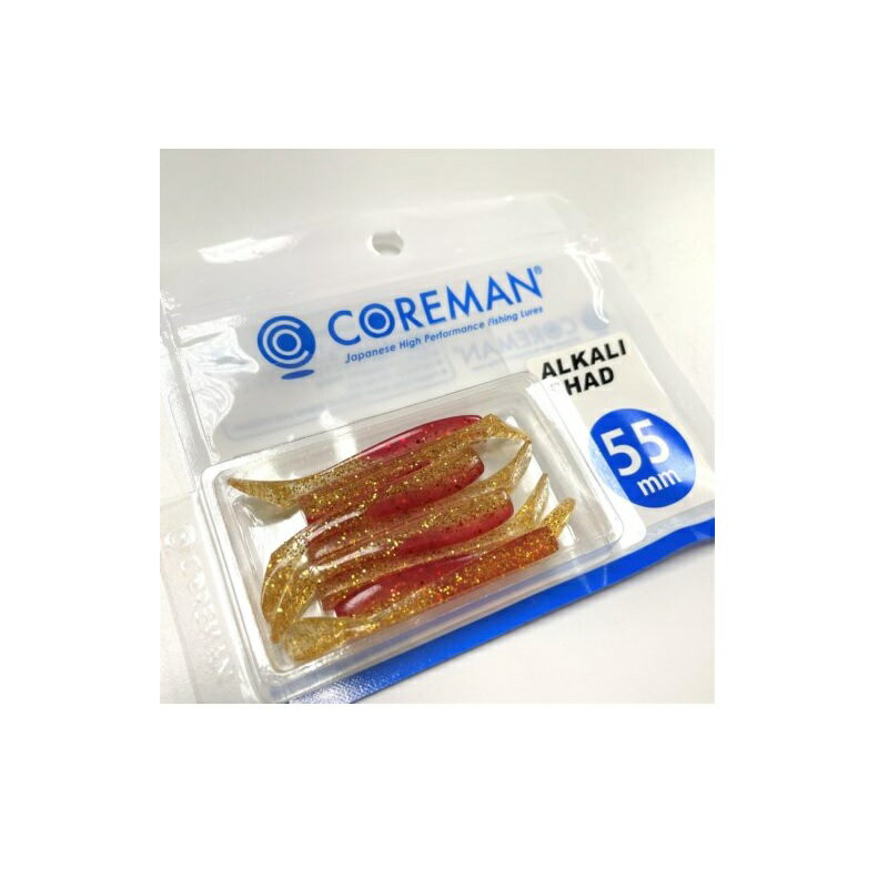 仕様表アルカリシャッド55mm NEWリリースCOREMAN　ALKALI SHAD 55mmコアマン　アルカリシャッド 55mm●カラー：#057 アカキン●全長：55mm●アクション(1)：ローリング●アクション(2)：フラッタリング●入数：8本入詳細はこちら