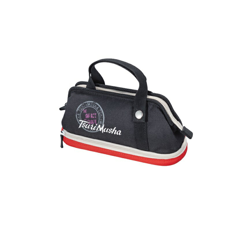 釣武者　F16726 ハクションポーチ ブラックレッド　【釣具　釣り具】