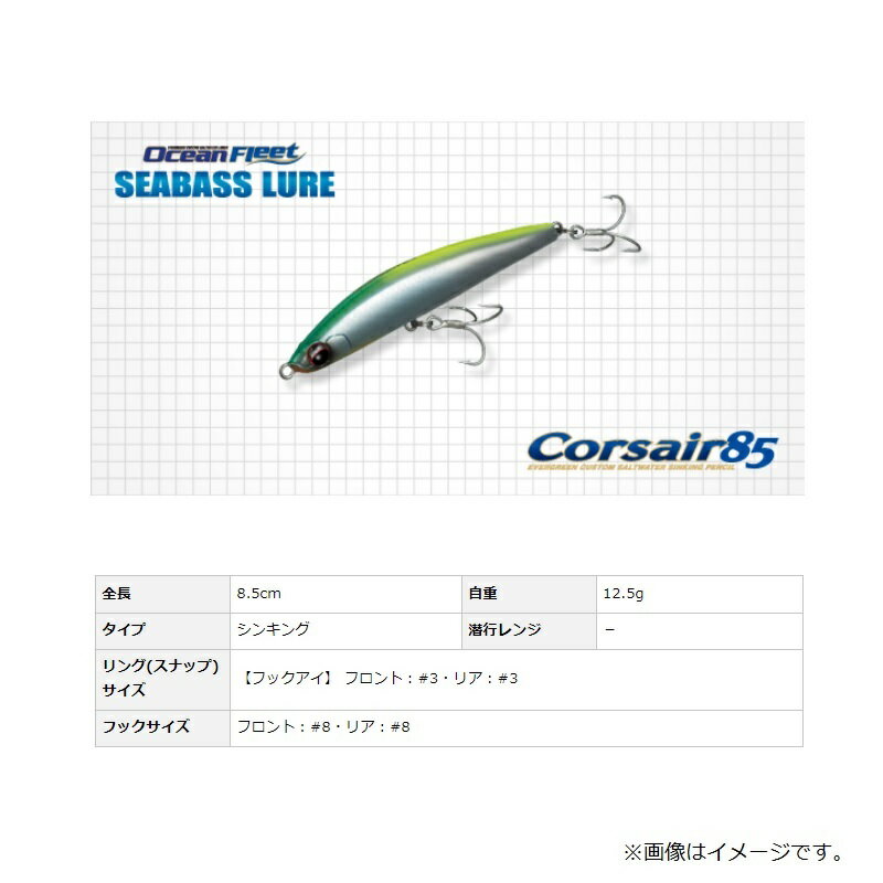 エバーグリーン　コルセア85 #845 銀粉稚アユ