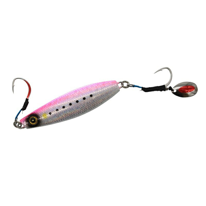 ハヤブサ　FS401 ジャックアイ 船マキ 200g 2 リアル魚鱗ピンクイワシ網目夜光