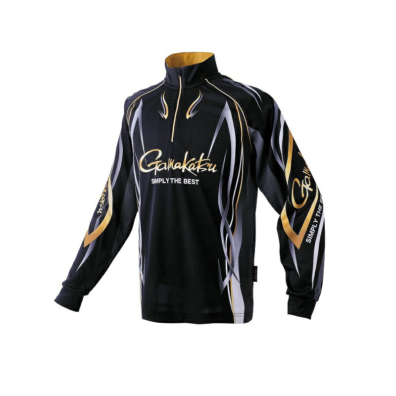 がまかつ　GM3734 2WAYプリントジップシャツ (長袖) ブラック L