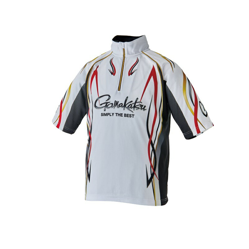 がまかつ　GM3735 2WAYプリントジップシャツ (半袖) ホワイト 3L