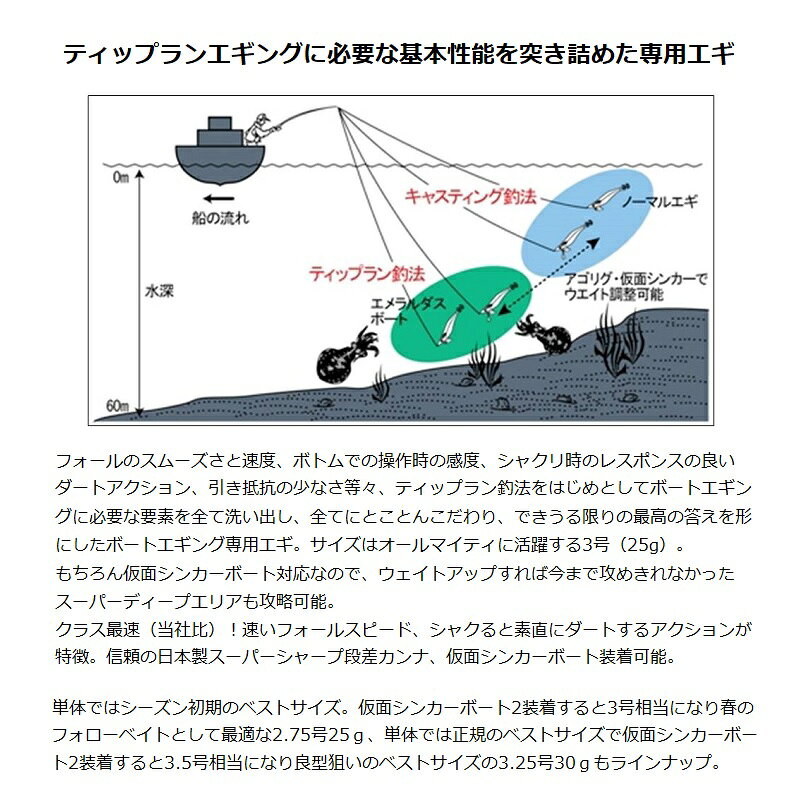 エメラルダスボート2 2.75号-25g 赤-縞パープル の商品画像2枚目