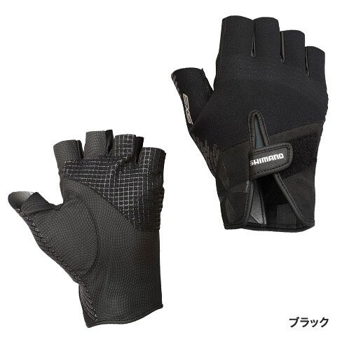シマノ(Shimano)　XEFO・1.0mmクロロプレンEXS 5カットグローブ　ブラック　XL　【釣具　釣り具】
