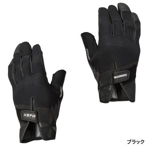 シマノ(Shimano)　XEFO・1.5mmクロロプレンEXS 3カットロンググローブ　ネイビー　M　【釣具　釣り具】