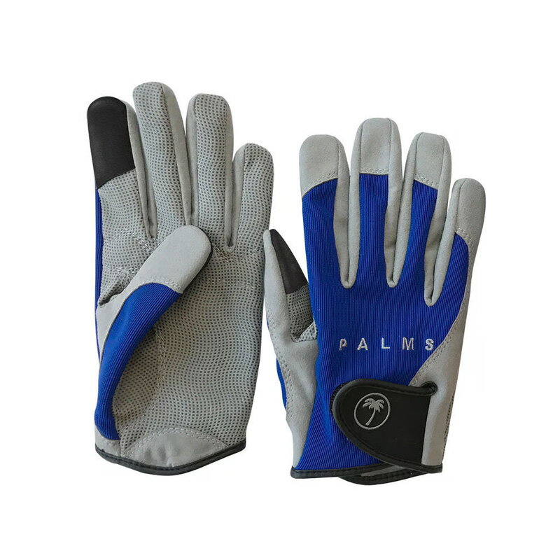 仕様表主に青物をターゲットとしたショア＆オフショアジギング、大型ルアーのプラッギングに照準を当てたフルフィンガータイプのグローブです。手の甲部は伸縮性に富み、通気性・速乾性に優れたメッシュ素材を採用。手のひら部には、しなやかで耐摩耗性に優れた合成皮革を採用しました。ドットをカーブを描いて配列させた加工で滑りを予防しロッドをしっかりとグリップ。素手感覚を妨げないタイトな採寸と立体裁断により高いフィット感を誇ります。酷使する人差し指と親指部分は人工皮革で補強し強度を高めています。手を保護する目的でも装着をお勧め。ストロングなシーンでは欠かせないグローブです。PALMS　Palms Salt Game Glovesパームス　パームス ソルトゲームグローブ●サイズ：S●カラー：ブルー詳細はこちら