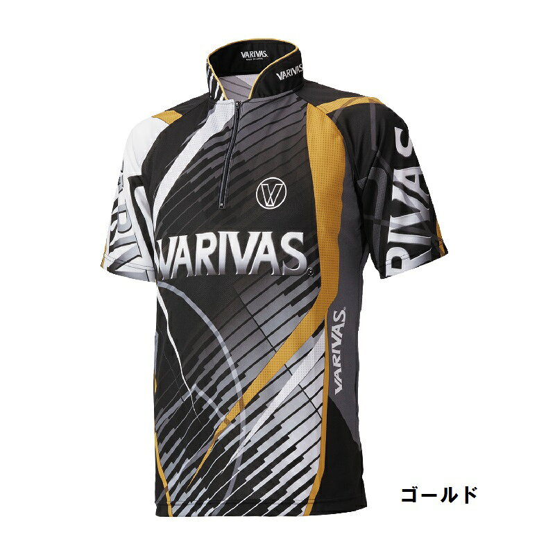 バリバス　ドライジップシャツ半袖　レッド　M　【釣具　釣り具】