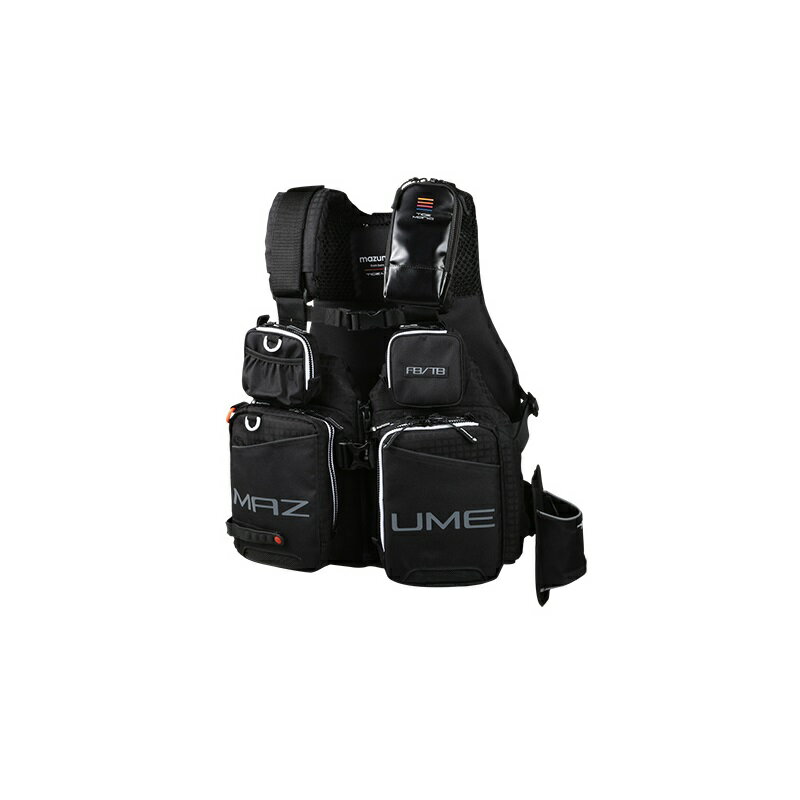 オレンジブルー　MZLJ-705 mazume タイドマニアライフジャケット ブラック×ホワイト F