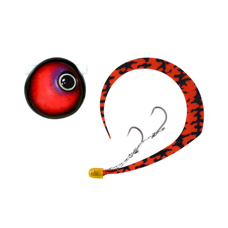 ジャッカル 鉛式 ビンビン玉 スライド 無双カスタム 80g F-0352 ブラックレッド/シマレッドマスターT＋