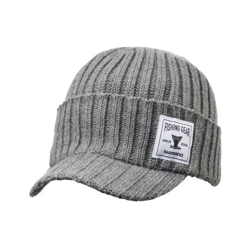 シマノ　CA-054X つば付きニットキャップ フリー グレー