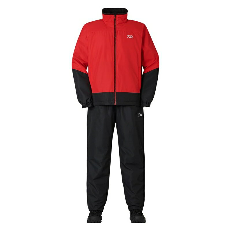 仕様表■手頃で便利な中綿入りスーツレインウェアと合わせることを想定したベーシックな中綿入りスーツ。表地は撥水加工であらゆるシーンで便利。ミドラーとして嵩張りにくい薄綿仕様。年代を問わず着用できるベーシックなシルエット。DAIWA　DI-5524ダイワ　DI-5524 ウォームアップスーツ●サイズ:XL●後着丈:76●身幅:63.5●裄丈:92●ウエスト:85●ウエスト（伸ばし寸）:115●股上:31●股下:83●裾幅:14.5●カラー:レッド詳細はこちら