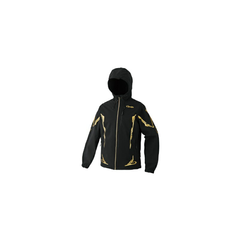 がまかつ GM3765 ソフトシェルフーディ ブラック/ゴールド M