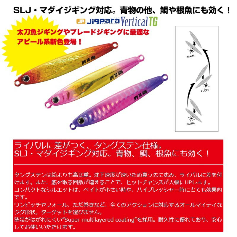 ジグパラ バーチカル タングステン 120g サンライズレッド (2)