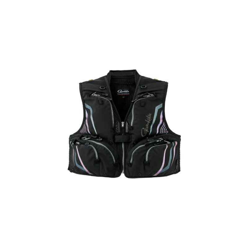 Fly Vest - がまかつ　GM2332 ショートハーフメッシュベスト M・ブラック L
