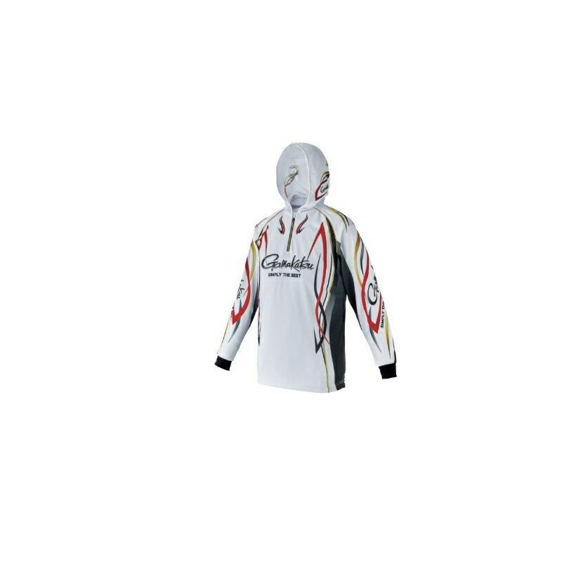 がまかつ　GM3736 2WAYプリントジップシャツフーディ ホワイト 7L