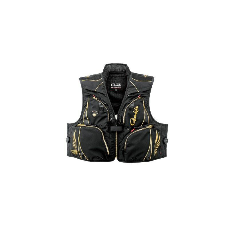 がまかつ　GM2330 アルテマSプロショートハーフメッシュベスト ブラック/ゴールド M