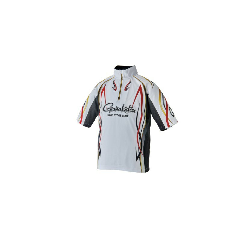 Wear - がまかつ　GM3735 2WAYプリントジップシャツ (半袖) ホワイト 5L