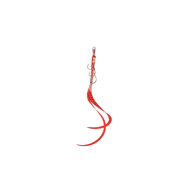 Fly Fishing Accessories - がまかつ　41-053 桜幻 ネクタイユニット スリットカーリー #14 ソリッドレッド/ブラックスポット