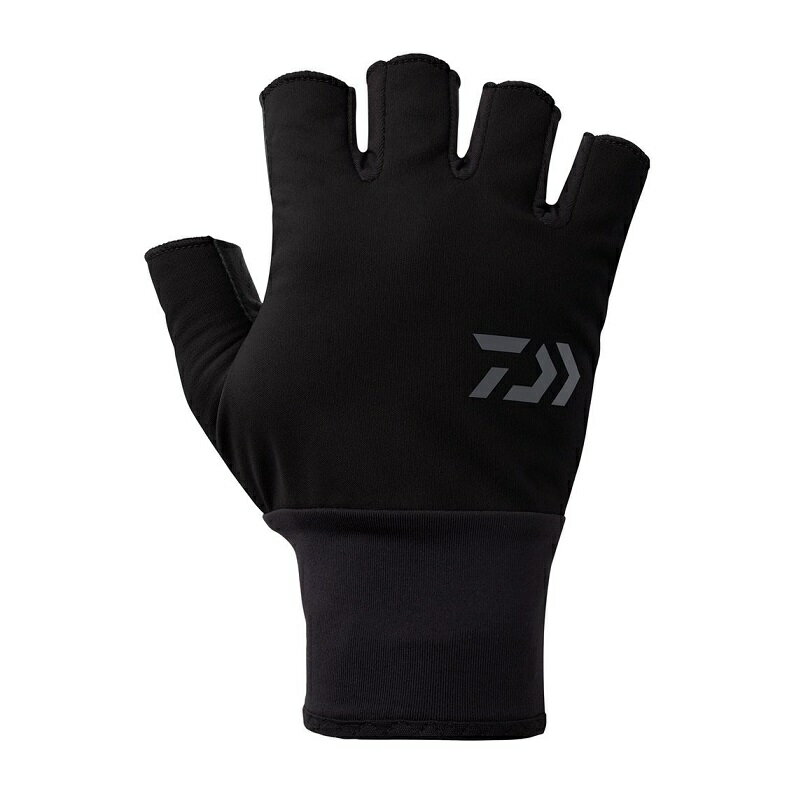 ダイワ DG-8125W 防風ベルトレスグローブ 5本カット ブラック L【釣り 防寒グローブ 防寒手袋】