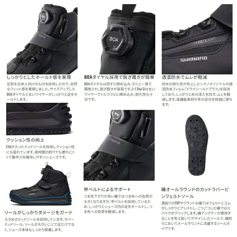 釣具のFTOのシマノ　FS-073Y DS+クイックゲームシューズ カットラバーピンフェルト 25.0cm レッド【釣り　シューズ】｜アングル3