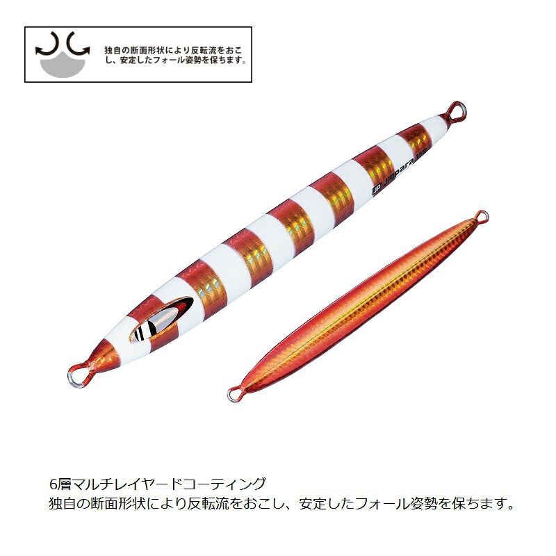 ジグパラ バーチカル ロングスロー 350g スーパーグローオレンジゼブラ(UV) の商品画像2枚目