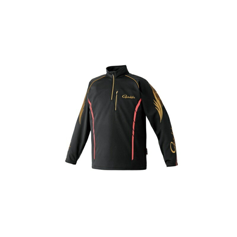 Wear - がまかつ　GM3766 2WAYウォームジップシャツ ブラック/レッド 5L