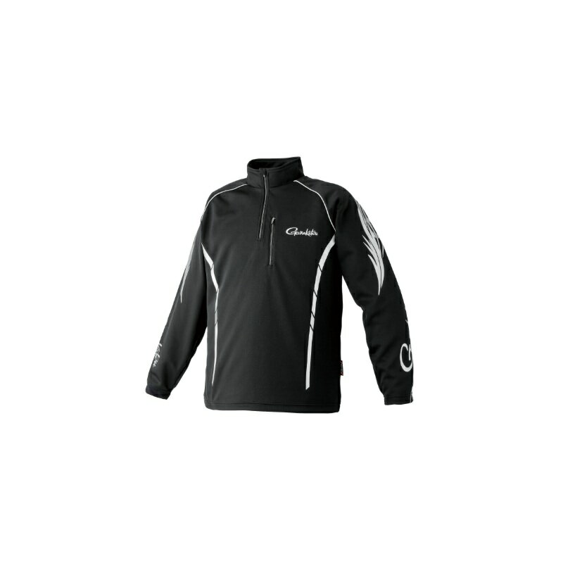 がまかつ　GM3766 2WAYウォームジップシャツ ブラック/シルバー M