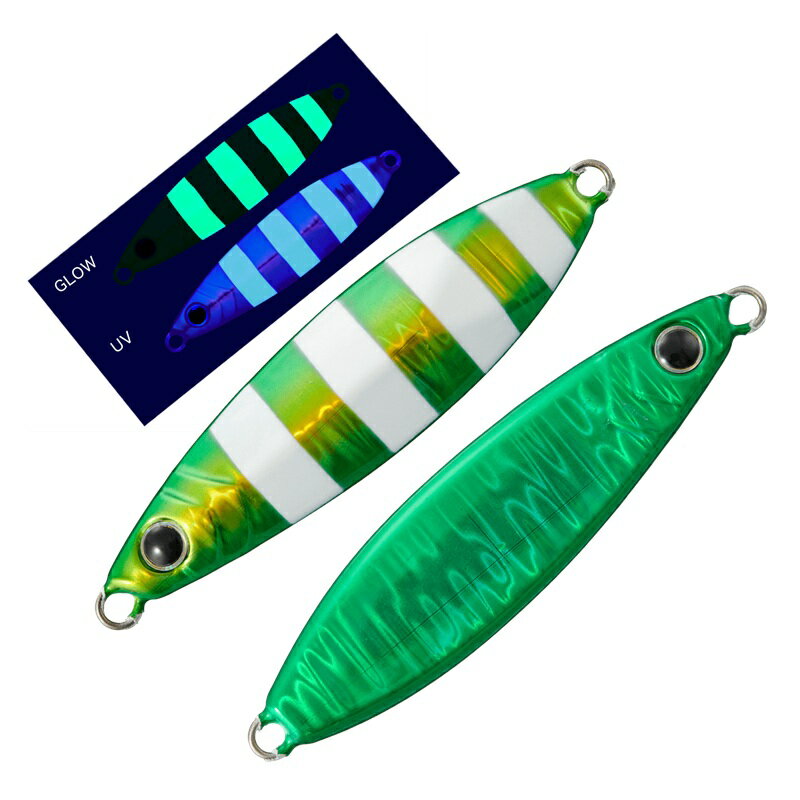 メジャークラフト JPSLOW-40 ジグパラ スロー 40g #115 超夜光グリーンゼブラ(ケイムラ)