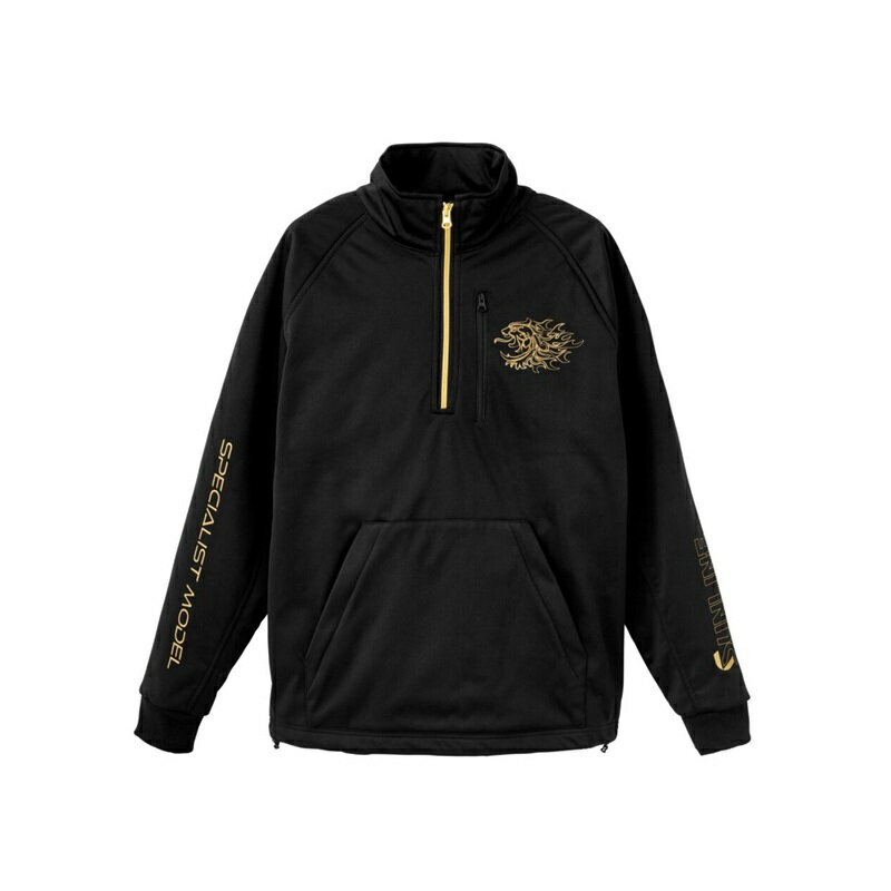 サンライン　SUW-02502 フリースハーフジッププルオーバー ブラック S