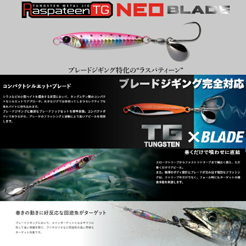 ラスパティーンTG NEOブレード 60g シラスシルバー/マグマウェーブホロ (2)