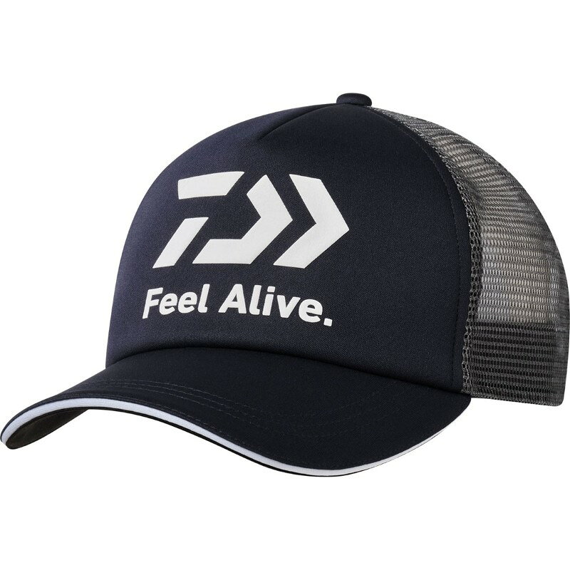 仕様表■定番メッシュキャップにFeel Alive.ロゴが登場ベーシックなハーフメッシュキャップ。バイザー裏をブラックにすることで水面からの光の照り返しを抑える。ロゴはふっくらとした発泡プリントを採用。DAIWAダイワ　DC-6225 Feel Alive.ソフトハーフメッシュキャップ●サイズ:フリー●本体素材:ポリエステル100％●カラー:ネイビー詳細はこちら