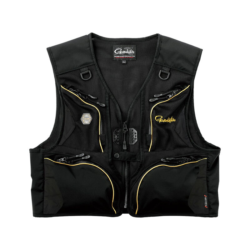 Fishing Vests - がまかつ　GM2333 オールメッシュベスト L ブラック
