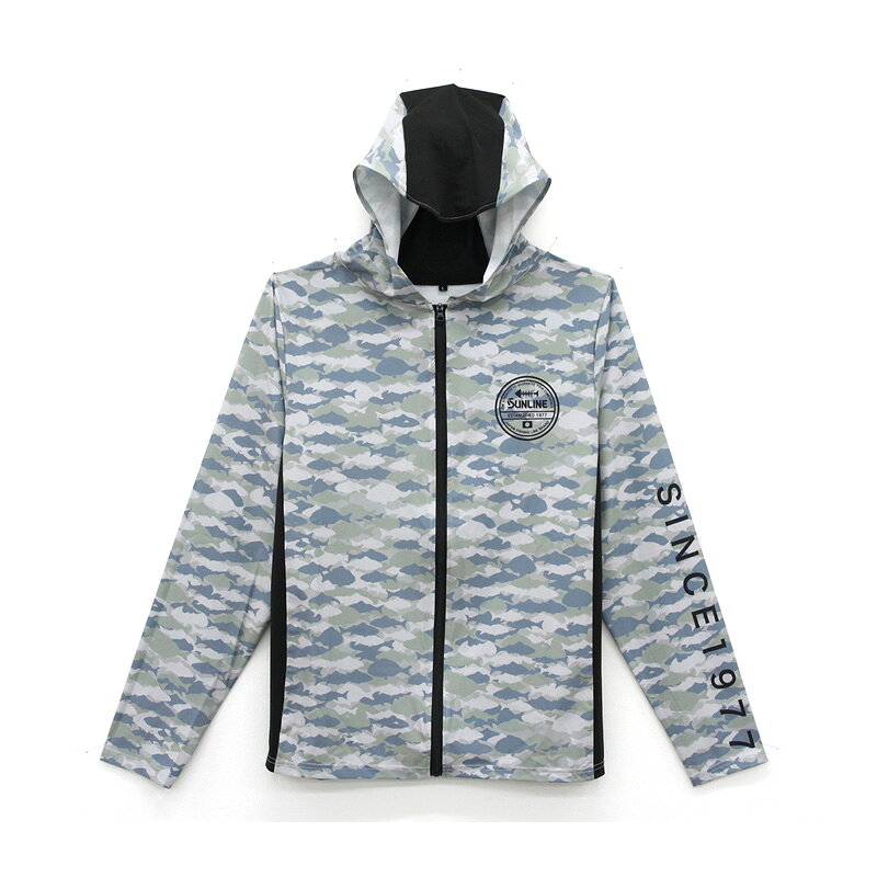 Wear - サンライン　SUW-04605CW BUGOFF QDフルジップパーカー フィッシュカモ LL