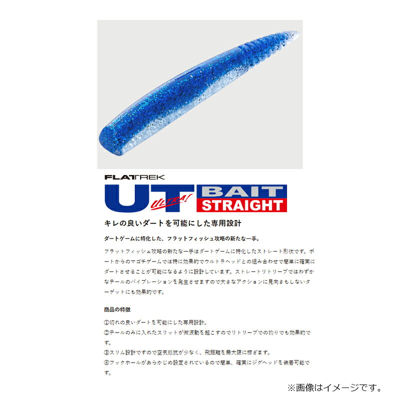 釣具のFTOのメジャークラフト　FRUB-ST4 ウルトラベイトストレート 4インチ #001 ブルーシルバー(UV)｜アングル2
