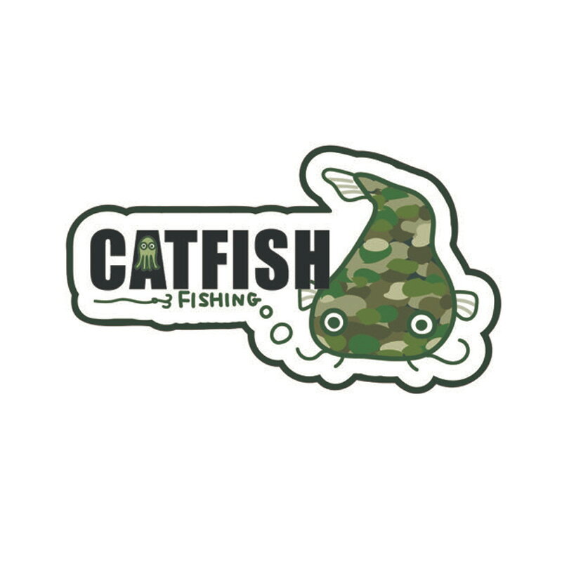 仕様表何コレカワイ。な お魚ステッカー。生命感溢れるホネホネなニジマスや、お魚の天敵アオサギなど、ちょっと変わったデザインのステッカーを作成しています。本商品は耐水・耐候性に優れた素材を使用しており、日の当たる場所や、水分の付着する場所や用途でもご使用いただけます。HISAO DESIGNひさおデザイン　お魚ステッカー●カラー：ナマズステッカー●サイズ：H57mm×W111mm詳細はこちら