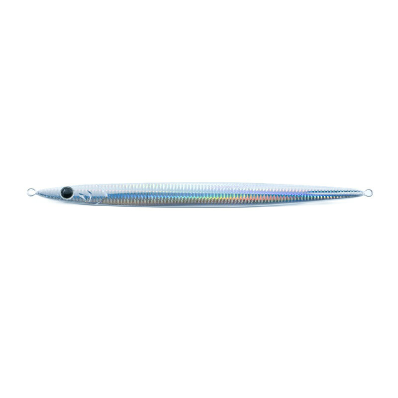 仕様表オフショア大型青物対応ロングジグR_Sardine super long(Rサーディンスーパーロング)は、オフショアジギングにおいてターゲットが、タチウオなど長めのベイトを偏食している際に威力を発揮するロングジグです。バランスは、ロッドアクションに対して飛びすぎることのない動きを表現するために、センターよりの後方重心に設定。ジャーク時の軽快さを実現するために厚みを可能な限り薄く設計し、フォールは弱ったベイトが斜めに落ちていく様を表現。ブリ・サワラなどの青物に対して、その捕食スイッチを確実に入れることを可能にした1本です。Zeake　R_Sardine Super Longジーク　Rサーディンスーパーロング●カラー：RSSL001 フルシルバー●サイズ：280mm●重　量：200g詳細はこちら