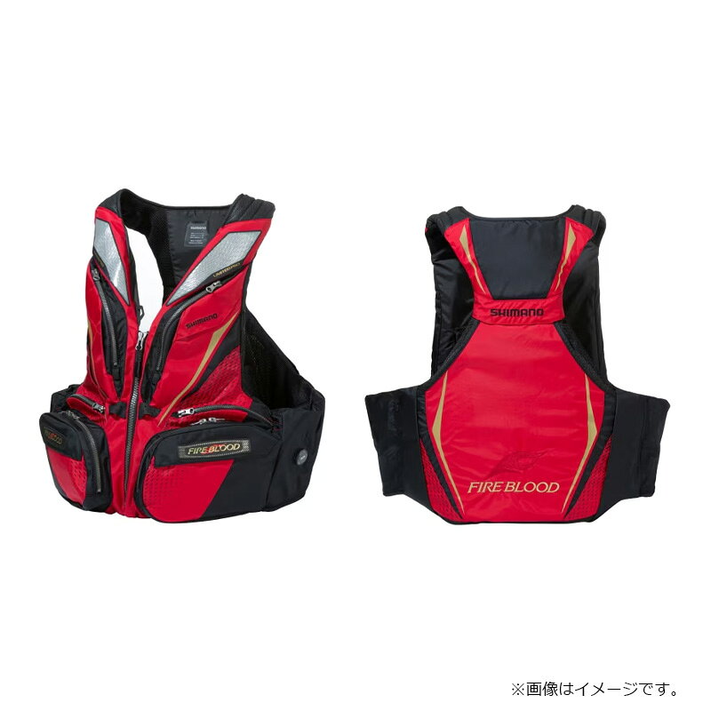仕様表フラットサーフェスポケット採用。スタイリッシュで使いやすいフラグシップ磯ベスト浮力材、ポケットの配置を見直し、さらに動きやすく、使いやすくなった磯フローティングベストのフラグシップモデル。フラットサーフェスな胸ポケット構造を採用することで、腰ポケットの中身が見やすくなりました。ピンオンリールホルダーの拡充など、ツールの収納性も向上。また、従来以上にアウターと一体感のあるデザインとなり、デザイン性、機能性ともに完成度を高めました。(FEATURE)・フラットサーフェスな胸ポケットで腰ポケットが見やすく、取り出しやすい下部のマチの張り出しを抑えた、フラットサーフェス形状の胸ポケットを採用。・磯釣りの動きを妨げにくい浮力材配置浮力材の配置を見直し、脇部の動作性を向上。脇を締めた際に肘がベストに干渉しにくく、魚とのやり取り、コマセワークがしやすくなっています。・胸ポケット内部にもピンオンリールホルダーを装備従来の腰ポケット上部に加え、胸ポケット内部にもピンオンリールホルダーを装備。ラインカッターやハリ外しなどのツール類を、胸ポケットの脇にすっきりと装着可能。・着脱式仕切り付の腰ポケット腰ポケットには着脱式の仕切りを装備。ハリケースやウキケースなどの小物類を、自分の好みに合わせて効率的に収納できます。・胸部パーツホルダーにフラップを装着胸部パーツホルダーに付けたウキ止め、ウキクッションなどのパーツが脱落しにくいよう、フラップを取り付けました。また、左右ともに時計やカラビナなどを付けられるループも装備。・BOAフィットシステムダイヤルを回すだけで、脇部のサイズを簡単、スピーディに調節可能なBOAフィットシステム搭載。・フラップ付腰ポケット腰ポケット内部は、糸くずなどのゴミを入れた際の飛び出しを抑えるフラップ構造と面ファスナーを搭載。・滑り止め付ショルダーパッドロッドケースやバッグのショルダーベルトがズレにくく、肩に食い込みにくい、滑り止め付ショルダーパッドを装備。内側にも滑り止めを配し、ベストのズレを抑えます。・偏光グラスホルダー偏光グラスを仮置きできるホルダー付。前に屈んだ際も偏光グラスが落下しにくい構造になっています。・コンビネーションシステムコンビネーションシステム採用のレインジャケットとジョイントが可能。ベストのズレを抑え、足元の視界を確保します。・背面着脱仕様自分の所属チームの刺繍や、名前を入れる際に便利な背面着脱仕様。・股ベルト付落水時にベストが脱げるのを防ぐ、股ベルト付。・ウォッシャブル仕様内部の浮力体は着脱可能。洗濯時に取り外して本体を洗いやすくします。・タオルループ装備ベストの両サイドにタオルを引っ掛けられるループを装備。好みに合わせて、左右どちらでもタオルを下げられます。・緊急対応ホイッスルベスト内側に緊急時に役立つホイッスルを装備。SHIMANO　VF-110Zシマノ　VF-110Z リミテッドプロ フローティングベスト●品番：VF-110Z●カラー：ブラッドレッド●サイズ：L●着丈(cm)：54.5●裾幅(cm)：130●素材：表/ナイロン100%(ポリウレタン透湿防風加工)　　　　裏/ナイロン 100%、メッシュ部分/ポリエステル 100%　　　　浮力材/独立発泡材(NBR、PVC）※サイズは目安です。詳細はこちら