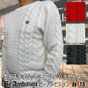 【半額 50 OFF 閉店SALE】 Be Ambition カッコいい男のセーター ケーブル編みニット ユリ紋章 メンズ長袖 秋冬春 黒 白 赤 ホワイト ブラック メンズ ファッション 20代 30代 40代 50代 あす楽 ブランド オラオラ系 ちょいワル ビーアンビション