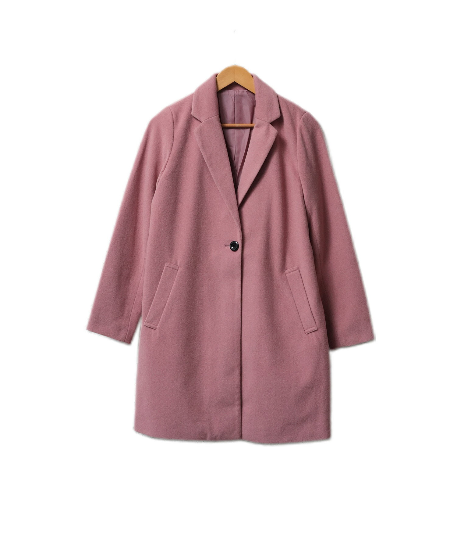 楽天市場】ノーカラーコート（カラーピンク）（コート・ジャケット
