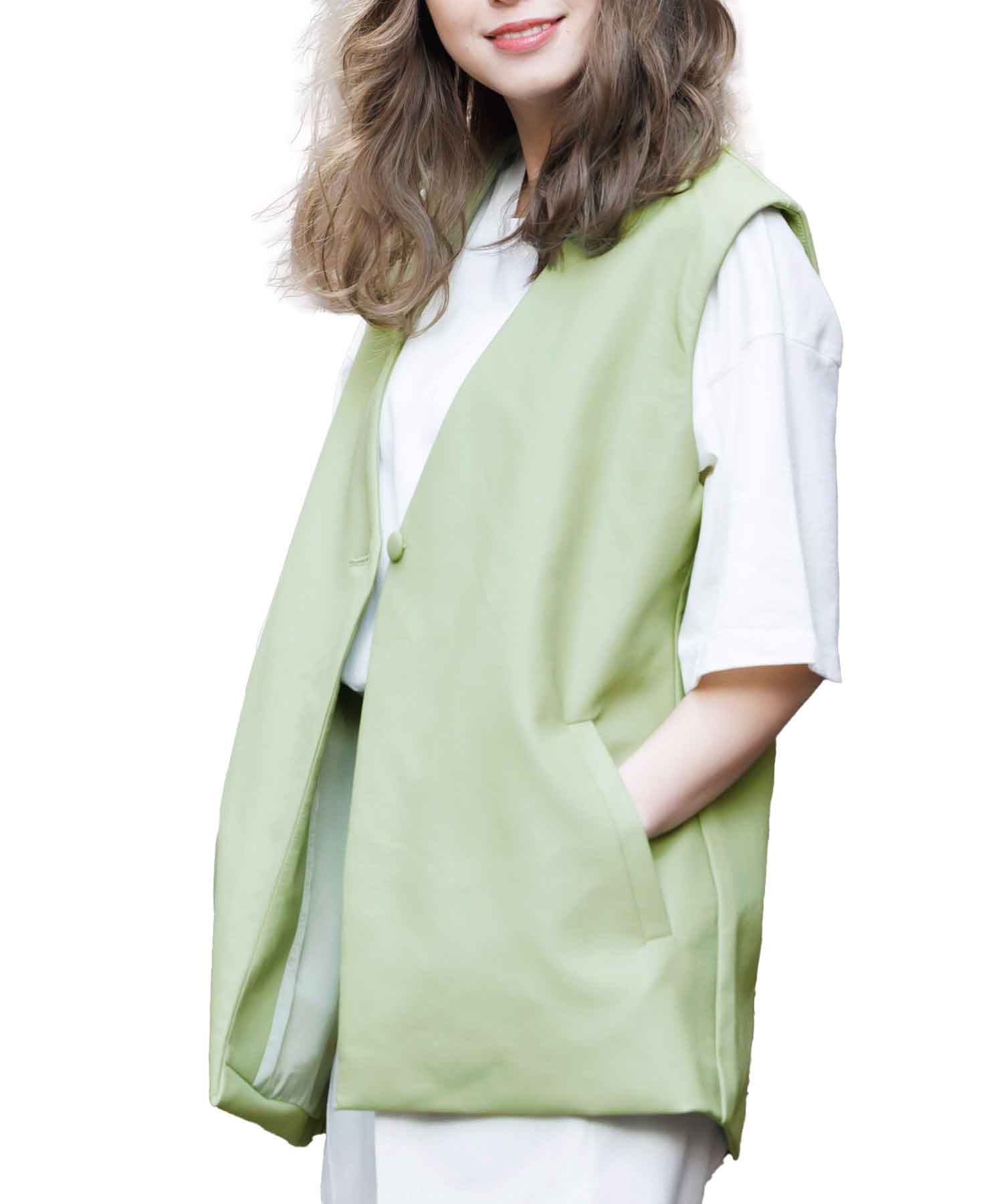 楽天市場】フェイクレザー ロング ベストの通販