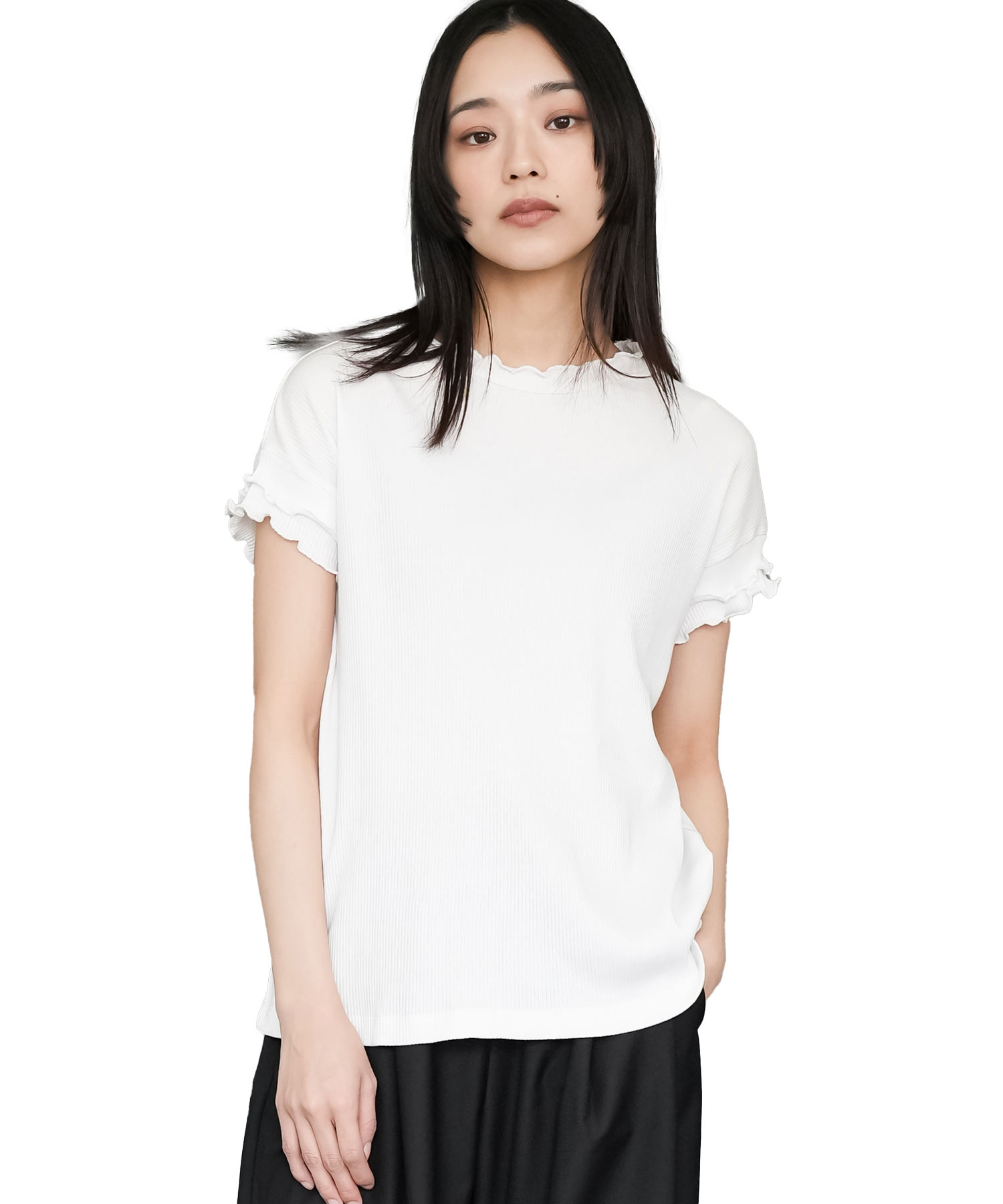 楽天市場】フレンチスリーブ フリル（Tシャツ・カットソー｜トップス