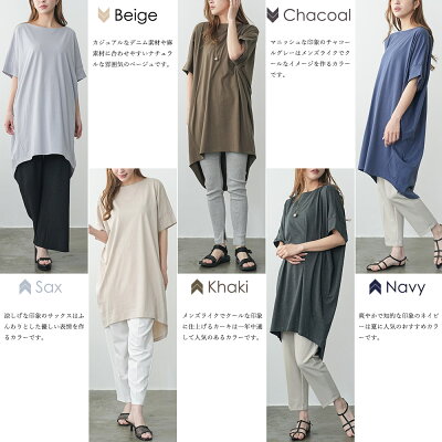 【20%OFFクーポン】モモンガBIGワンピース 綿100% Tシャツ ワンピース ゆったりサイズ 半袖 クルーネック ひざ丈 チュニック カットソー M L レディース 春 夏 秋 ミリアンデニ - Image 2
