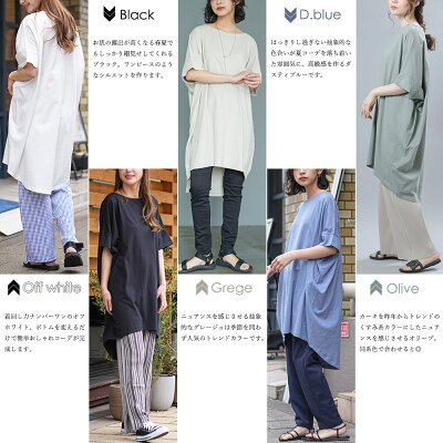 【20%OFFクーポン】モモンガBIGワンピース 綿100% Tシャツ ワンピース ゆったりサイズ 半袖 クルーネック ひざ丈 チュニック カットソー M L レディース 春 夏 秋 ミリアンデニ - Image 3