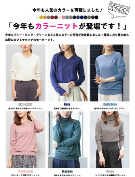 【店内全品送料無料】セールにつき返品・交換・キャンセル不可ニット セーター カシミアタッチ Vネック クルーネック 長袖 ロングスリーブ 無地 M L トップス レディース 秋冬 ミリアンデニ メール便(郵2)