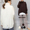 【15%OFFクーポン☆】洗えるカシミアタッチニットセーター プチハイネック プルオーバー セーター サイドスリット 長袖 黒 無地 オフィス 事務服 通勤 O...