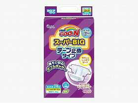 尿取りパッド 大王製紙 テープ止めタイプ ムレ軽減 15時までのご注文で即日出荷(休業日除く) グーン スーパーBIGテープ おすすめ 快適 ラクラク 便利 介護 安心 サラサラ 漏れにくい 漏れにくい