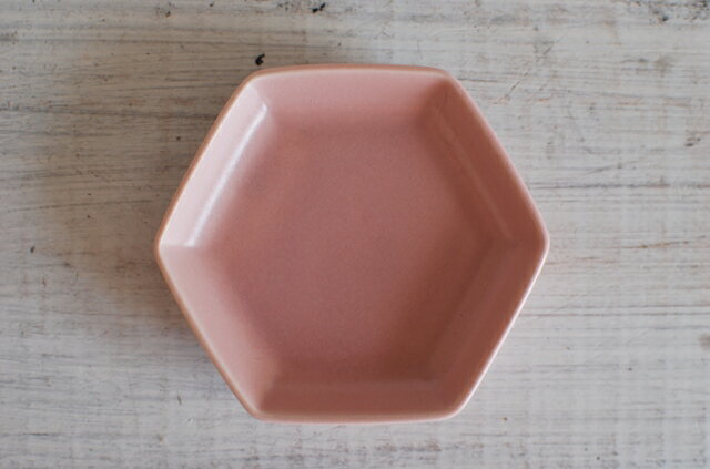 ここのつ小皿 六角　桃色（ピンク）17　取り皿　デザート皿　インスタグラム　料理写真　朝ごはん　美濃焼【和皿/洋皿/人気食器/インスタグラム】