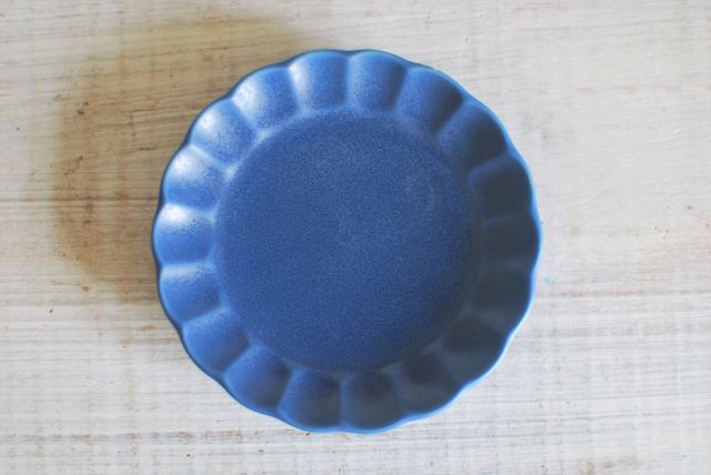 ここのつ小皿 花しのぎ　青藍色（ブルー）34　取り皿　デザート皿　インスタグラム　料理写真　朝ごはん　美濃焼【和皿/洋皿/人気食器/インスタグラム】